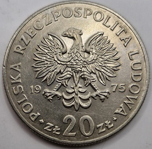 Moneta 20 zł Marceli Nowotko 1975 bez znaku mennicy