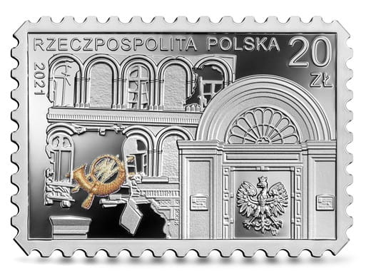 Moneta 20 zł Obrona Poczty Polskiej w Gdańsku 2021 r.