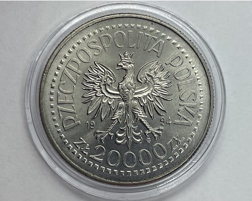 Moneta 20000 zł Nowy Gmach Mennicy Państwowej 1994