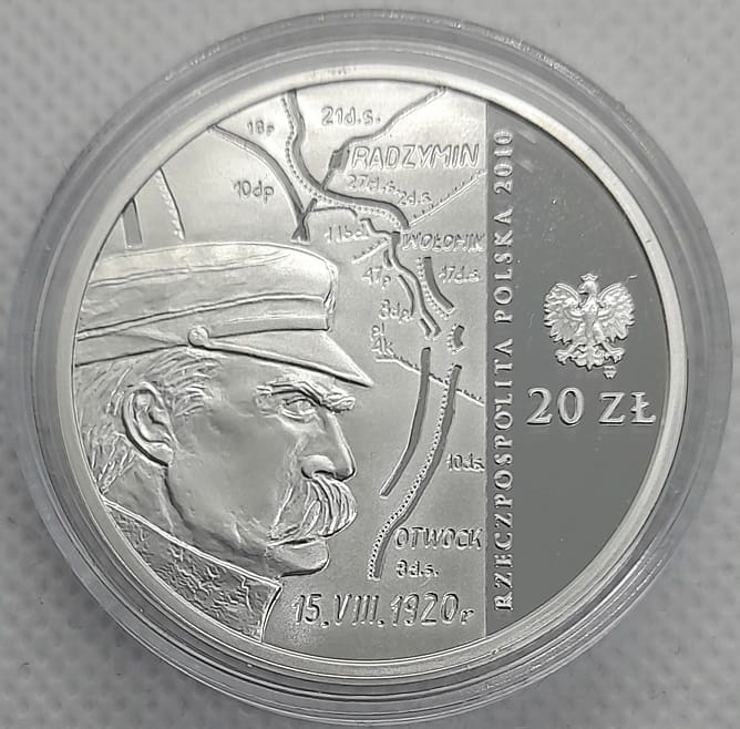 Moneta 20 zł 90 rocznica bitwy Warszawskiej 2010