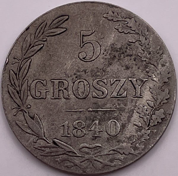 Moneta 5 groszy 1840 MW Królestwo Polskie