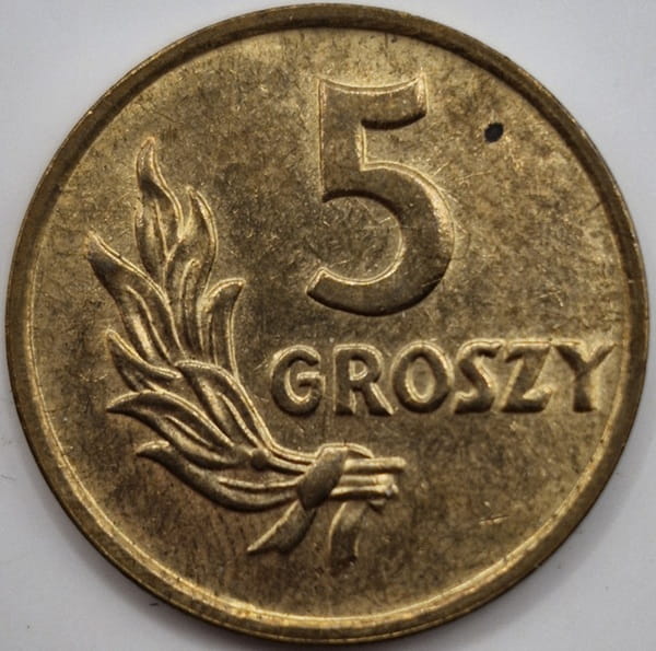 Moneta 5 groszy 1949 brąz