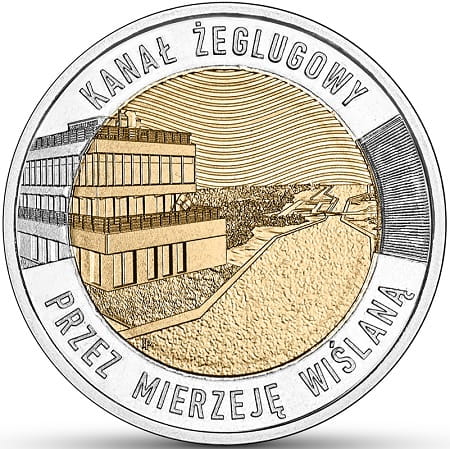 Moneta 5 zł kanał żeglugowy przez Mierzeję Wiślaną 2023