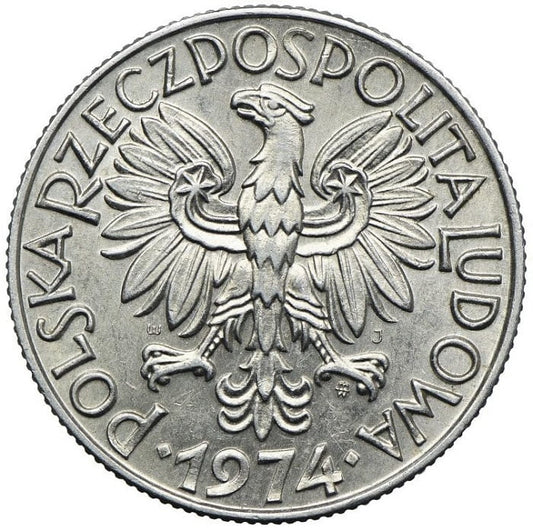 Moneta 5 złotych Rybak Słoneczko 1974