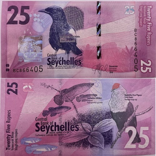 Seszele banknot  25 rupii UNC