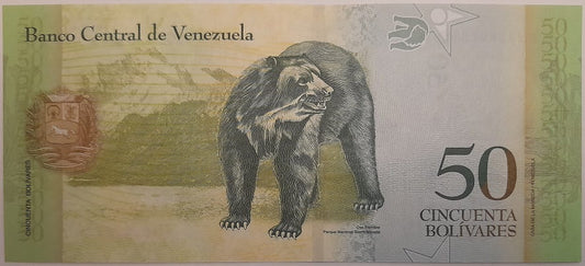 Wenezuela banknot 50 Bolivares 2015 UNC