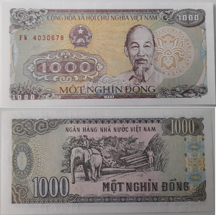 Wietnam banknot 1000 dong 1988 UNC