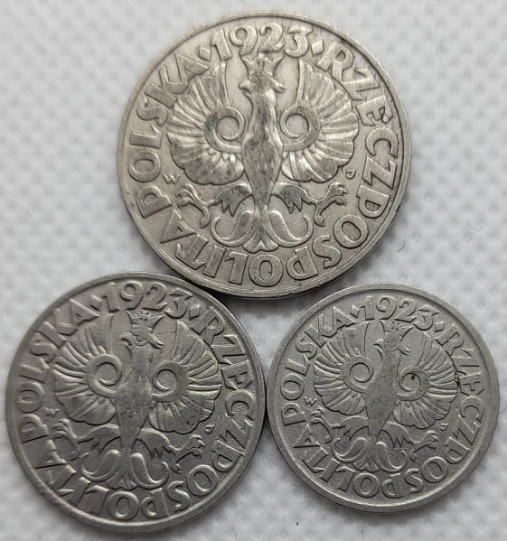 Zestaw 10, 20, 50 gr 1923 r. /2