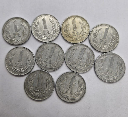 Zestaw monet obiegowych PRL 1 złoty różne roczniki